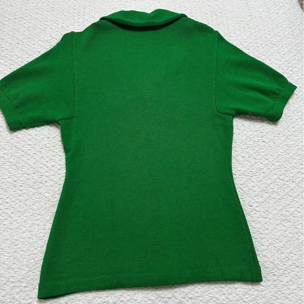 Vintage St. John by Marie Grey Green Collar Button Blouse Women’s Size 6 - Picture 10 of 13